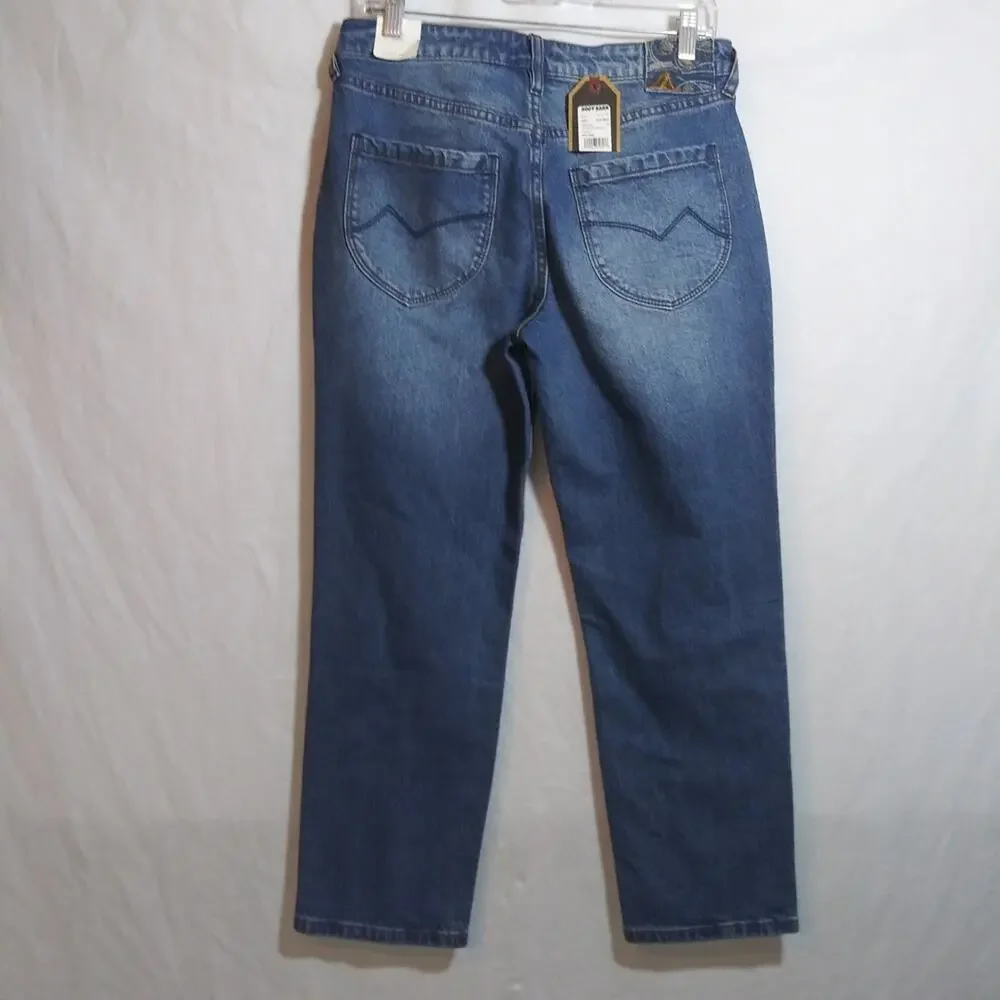 Cleo + Wolf Women's High Rise Straight Dark Wash Button Fly Denim Jean Size 28 - Picture 7 of 13